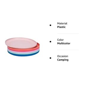 Durable and Reusable 9.75-inch Colored Plastic Dinner Plates set for Parties, Set of 6, Dishwasher Safe, BPA Free