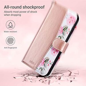 ULAK Compatible with iPhone 8 Plus Case, iPhone 7 Plus Wallet Case for Women, PU Leather Wallet Case with Card Holders Kickstand Protective Flip Cover for iPhone 7 Plus/8 Plus 5.5 Inch, Floral