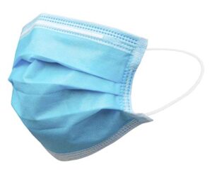 m major - q disposable face masks 3 ply protection safety mask for dust air pollution personal protective mouth cover for facial prevention earloop masks bulk blue indoor and outdoor use 50pc