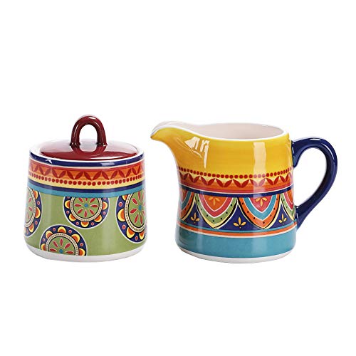 Bico Tunisian Ceramic Sugar and Cream Set, Dishwasher Safe