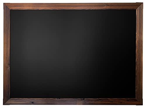 Loddie Doddie Magnetic Chalkboard - Easy-to-Erase Large Chalkboard for Wall Decor and Kitchen - Hanging Black Chalkboards (46x34.5, Rustic Frame)