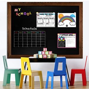 Loddie Doddie Magnetic Chalkboard - Easy-to-Erase Large Chalkboard for Wall Decor and Kitchen - Hanging Black Chalkboards (46x34.5, Rustic Frame)