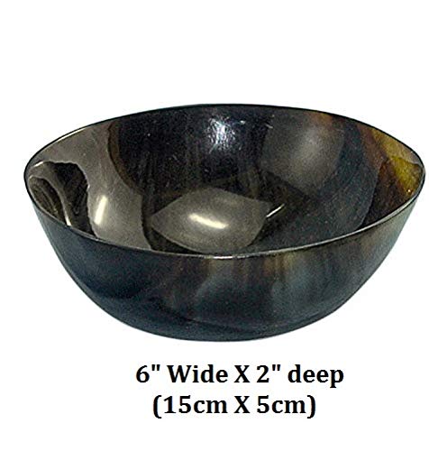 Mythrojan Hand Crafted Small Serving Natural Ox Horn Bowl – Polished Finish