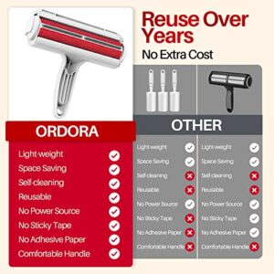 Reuseable Hair Remover - ORDORA Pet Hair Roller for Cat, Couch, Furniture, Carpet and Bedding, Portable Lint Rollers - Perfect Dog Fur Remover Tool