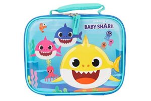 ai accessory innovations baby shark lunch box for kids & toddlers, girls & boys insulated lunch bag with padded carrying handle