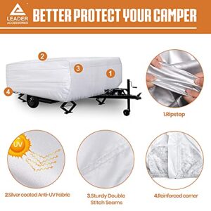 Leader Accessories Pop up Folding Camper Cover 150D Diamond Fabric Fits RV Trailer (10'-12')