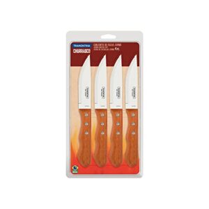 Tramontina 5” Jumbo Steak Knives Set of 4, Sharp Knife with Wooden Handle, ‎Camping, Kitchen, Rustic, 22399079