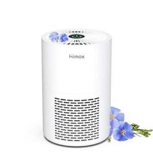 himox small air purifier for office desk, mini quiet room air cleaner for home with true hepa filter, usb powered travel size for allergies smoke pet dander odor pollen dust mold spore, no adapter