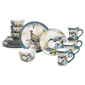 certified international harvest gatherings 16pc dinnerware set, service for 4, multicolor