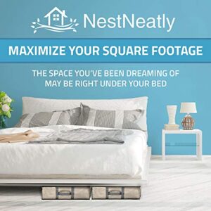 NestNeatly SmartCube Underbed Storage Bag 3 Large Under-the-Bed Storage Bins with Reinforced Handles Foldable Under-Bed Storage Bags and Containers