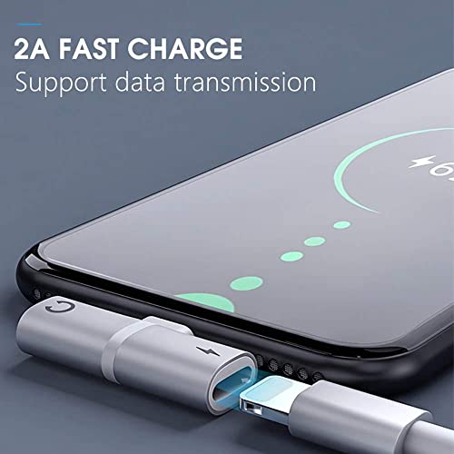 2 in 1 Charger Calling Adapter for iPhone 7 8 Plus X XS MAX XR Connector Splitter Audio Converter Support Charging Calling (Black)