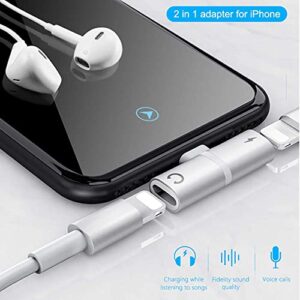 2 in 1 Charger Calling Adapter for iPhone 7 8 Plus X XS MAX XR Connector Splitter Audio Converter Support Charging Calling (Black)