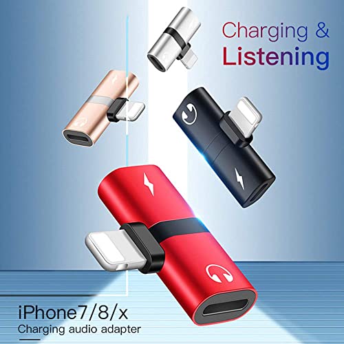 2 in 1 Charger Calling Adapter for iPhone 7 8 Plus X XS MAX XR Connector Splitter Audio Converter Support Charging Calling (Black)