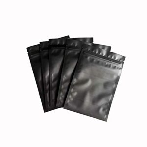 ziplock, leak proof, 100 pc smell proof resealable bags (black matte finish, 7 in x 9 in (18 cm x 23 cm)