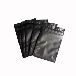 Ziplock, Leak Proof, 100 pc Smell Proof Resealable Bags (Black Matte Finish, 7 in x 9 in (18 cm x 23 cm)