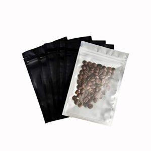 Ziplock, Leak Proof, 100 pc Smell Proof Resealable Bags (Black Matte Finish, 7 in x 9 in (18 cm x 23 cm)