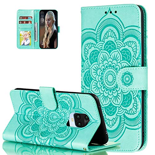 Asdsinfor Compatible with Redmi Note 9 Pro Case Wallet Case Credit Cards Slot with Stand for PU Leather Shockproof Flip Compatible with Xiaomi Redmi Note 9 Pro/Note 9 Pro Max Sunflower Green LD