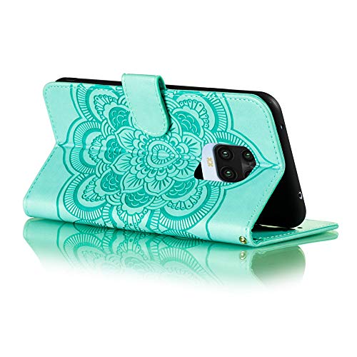 Asdsinfor Compatible with Redmi Note 9 Pro Case Wallet Case Credit Cards Slot with Stand for PU Leather Shockproof Flip Compatible with Xiaomi Redmi Note 9 Pro/Note 9 Pro Max Sunflower Green LD