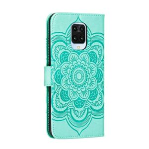 Asdsinfor Compatible with Redmi Note 9 Pro Case Wallet Case Credit Cards Slot with Stand for PU Leather Shockproof Flip Compatible with Xiaomi Redmi Note 9 Pro/Note 9 Pro Max Sunflower Green LD