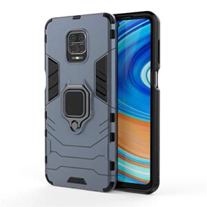cotdinforca redmi note 9 pro case redmi note 9 pro max case shockproof with ring holder kickstand magnetic car mount soft tpu armor thin protective phone case for xiaomi redmi note 9 pro blue kk.