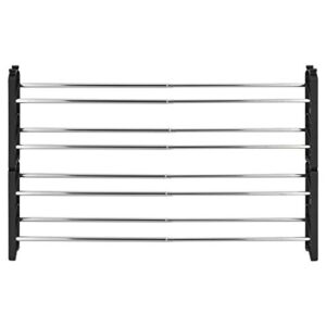 Seville Classics 4-Tier Expandable 24-Pair Shoe Rack Resin Freestanding Closet, Entryway, Bedroom Footwear Organizer, Chrome Poles