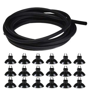 jih 25 feet standard airline tubing black with suction cups for aquariums,terrariums