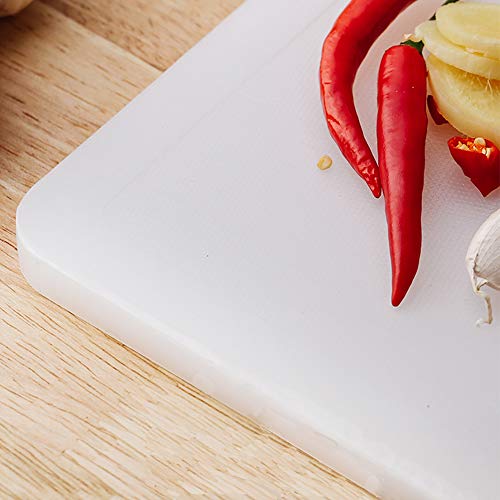 Super Leader Professional Plastic Cutting Board for Restaurants，Dishwasher Safe and BPA Free,1.27 x 17.8 x 0.4 Inch,White