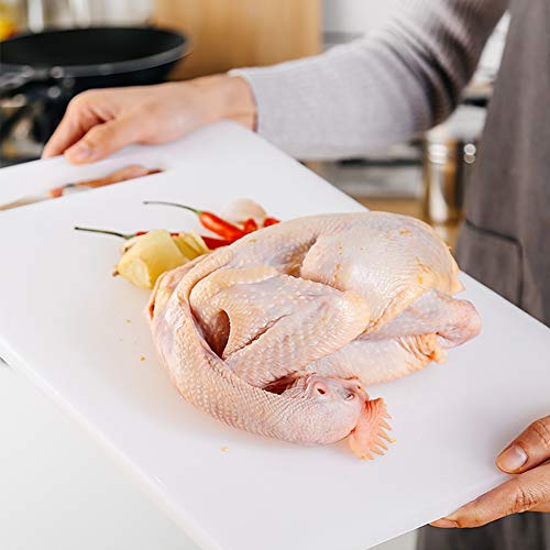 Super Leader Professional Plastic Cutting Board for Restaurants，Dishwasher Safe and BPA Free,1.27 x 17.8 x 0.4 Inch,White