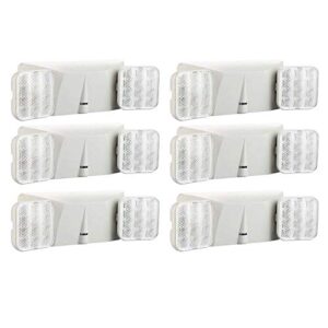 exitlux 6 pack white exit sign with emergency light-ul certified-hardwired emergency light standard -adjustable lamps & 90-minute- emergency exit light fixtures,ul 924,120/277v ac