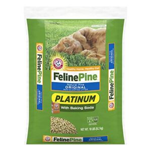 feline pine platinum non-clumping cat litter 18lb.