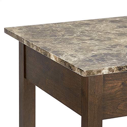 ROCKPOINT Living Faux Marble Lift Top Coffee Table,Brown