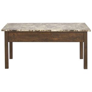 ROCKPOINT Living Faux Marble Lift Top Coffee Table,Brown