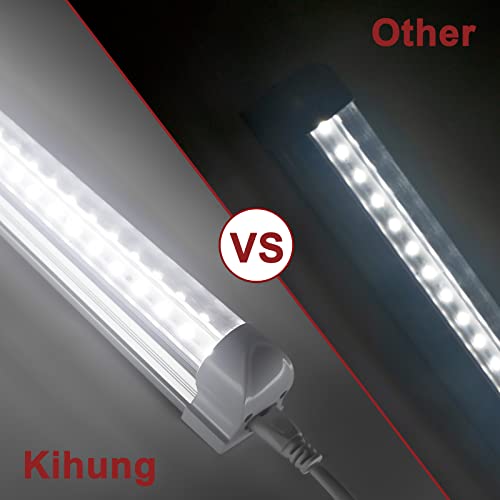Kihung 3FT LED Shop Light Fixture, V Shape T8 Tube Light, 36W, 4680lm, 6000K, Linkable LED Shop Light Fixture, 3 Foot Tube Light, Corded Electric with Built-in ON/Off Switch (8 Pack)