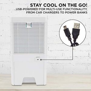 Ivation Personal Mini Air Cooler, Portable USB-Powered Desktop Evaporative Swamp Cooler Fan Humidifier with 2-Speed Fan, 5-Hour Cooling for Home, Office Desktop or Car Up to 21 Sq/Ft