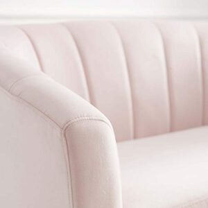 Modway Prospect Channel Tufted Performance Velvet Loveseat, Pink