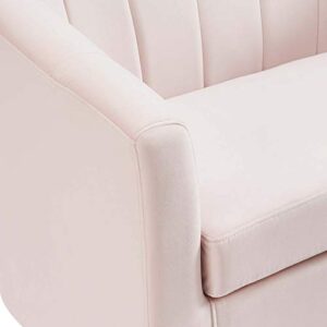 Modway Prospect Channel Tufted Performance Velvet Loveseat, Pink