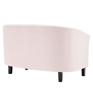 Modway Prospect Channel Tufted Performance Velvet Loveseat, Pink