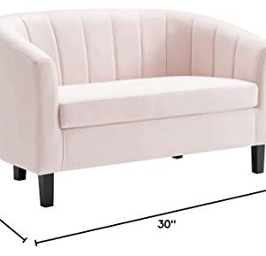 Modway Prospect Channel Tufted Performance Velvet Loveseat, Pink