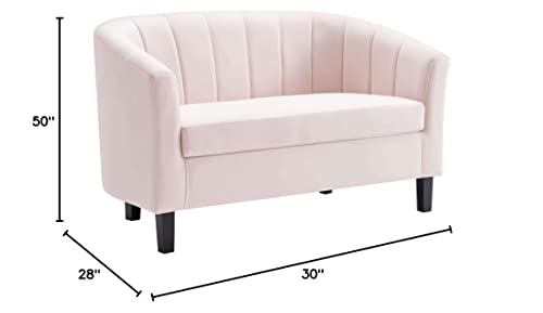 Modway Prospect Channel Tufted Performance Velvet Loveseat, Pink