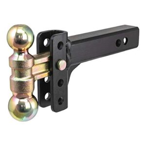 curt 45903 slim adjustable trailer hitch ball mount, fits 2-inch receiver, 3-3/4-in drop, 2 or 2-5/16-inch balls, 10,000 pounds, black