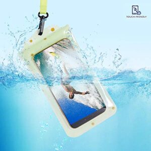 Glimmer Reflective Waterproof Phone Pouch, Universal Phone Case Dry Bag for iPhone 11 Pro Max Galaxy Pixel up to 6.5" (Black Blue)