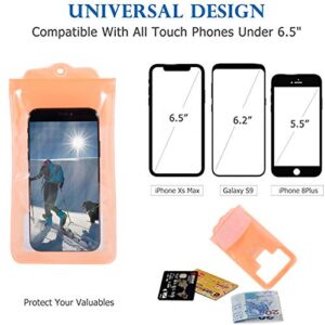 Glimmer Reflective Waterproof Phone Pouch, Universal Phone Case Dry Bag for iPhone 11 Pro Max Galaxy Pixel up to 6.5" (Black Blue)