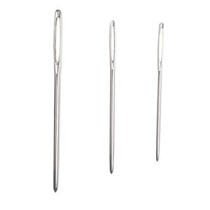 Hekisn Large-Eye Blunt Needles, 6 Piece Pro Quality Stainless Steel Yarn Knitting Needles, Sewing Needles, Crafting Knitting Weaving Stringing Needles (6 Pieces)