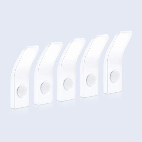 LJLink Hooks Space Aluminum Wall Hooks Handmade Towel Hangers Coat Rack Hat Rack Modern Bath Hooks Robe Hook for Home Bedroom Bathroom Kitchen Balcony Hotel Garage, Ceramic White , 5 Pack