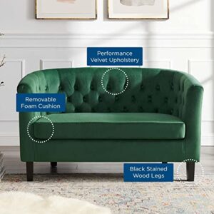 Modway Prospect Performance Velvet Loveseat, Emerald