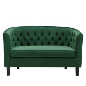 Modway Prospect Performance Velvet Loveseat, Emerald