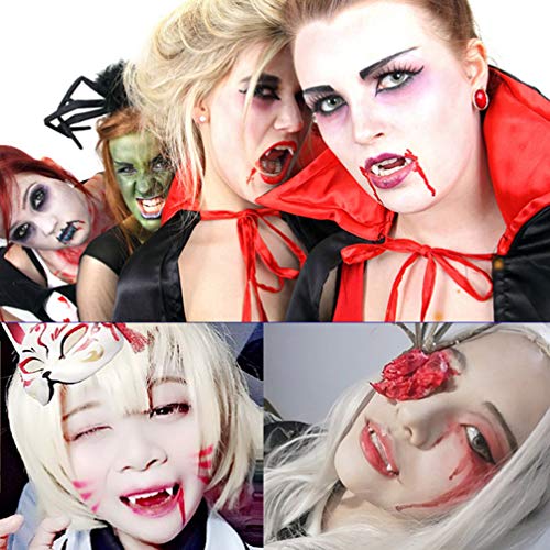 UVEEFUN 20 Pairs Vampire Teeth Fangs Fake Teeth for Halloween Party Zombie Ghost Devil Cosplay - Include Fangs Adhesive