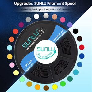 SUNLU 3D Printer Filament PLA Plus 1.75mm, SUNLU Neatly Wound PLA Filament 1.75mm PRO, PLA+ Filament for Most FDM 3D Printer, Dimensional Accuracy +/- 0.02 mm, 1 kg Spool(2.2lbs), Black