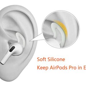 ALXCD Ear Hook Ear Tips Replacment for AirPods Pro, 1 Pair Over-Ear Soft TPU Ear Hook & 2 Pairs in-Ear Silicone Ear Tips in 1 Set [Anti Slip][Anti Lost], Fit for AirPods Pro (1+2S) White