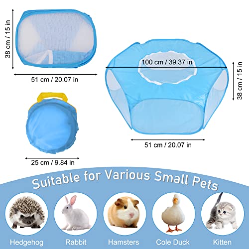 PETLOFT Foldable Pet Playpen with Top Cover, Anti-Escape Mesh Portable Pop-up Play Tent Excise Pen Cage Play Yard Fence for Hamster, Guinea Pig, Rabbit, Ferret, Chinchilla, Bearded Dragon, Hedgehog